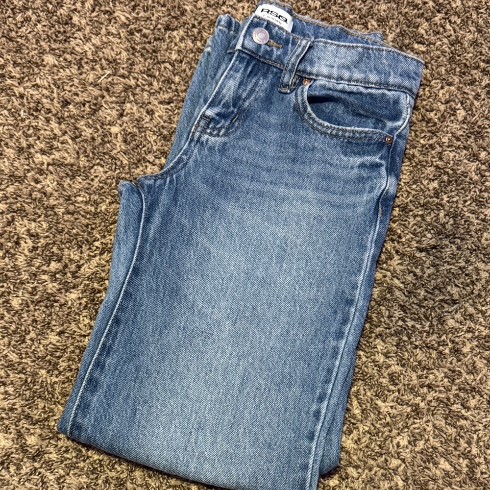 TILLYS RSQ GIRLS SIZE 12 LOW RISE WIDE LEG BLUE JEANS